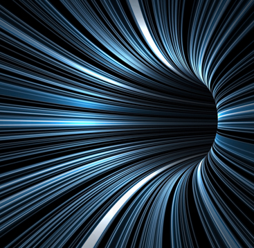 Abstract,Digital,Background,,Black,Tunnel,With,Pattern,Of,Glowing,Blue